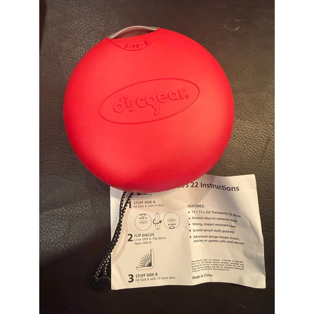 Discgear Discus 22 CD DVD Storage Case Red 22 Disc Capacity Impact Resistant New